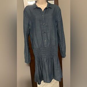 Blue Button-Up Dress